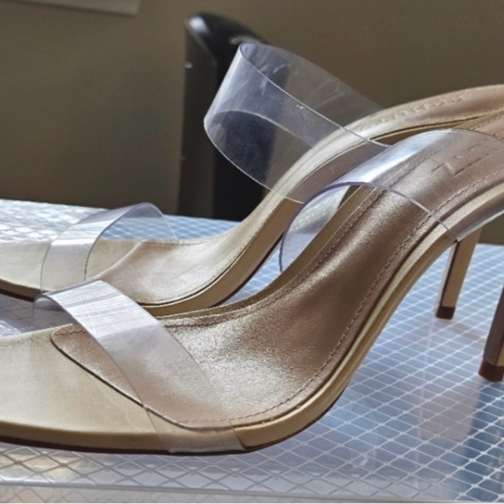 Schutz Transparent Strap Beige Heels